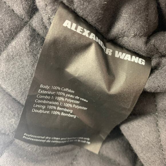 ALEXANDER WANG Size S Black Quilted Calfskin Jacket - Picture 4 of 6